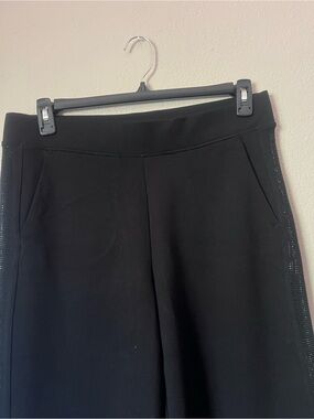 Magaschoni Black Wide-Leg Pull-On Pants with Trim